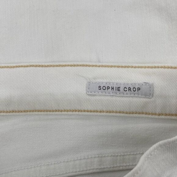 AGOLDE | Revolve Sophie Crop Distressed Mid -Rise Jeans white 29 - Picture 12 of 16